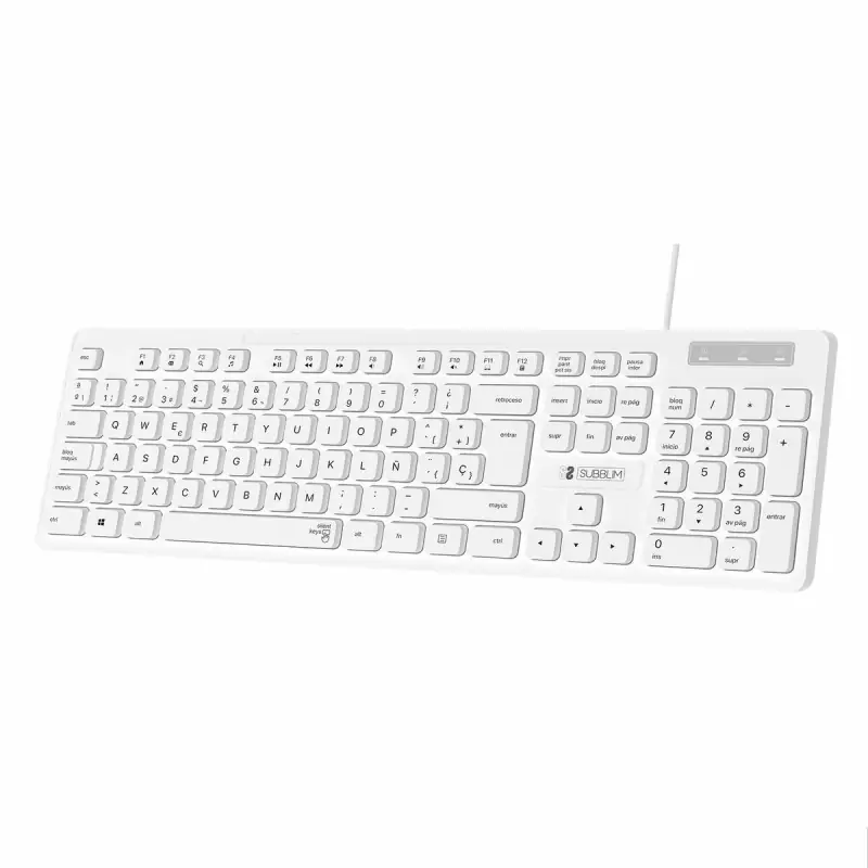 Keyboard Subblim SUBKBC-0SSK51 White Spanish Qwerty