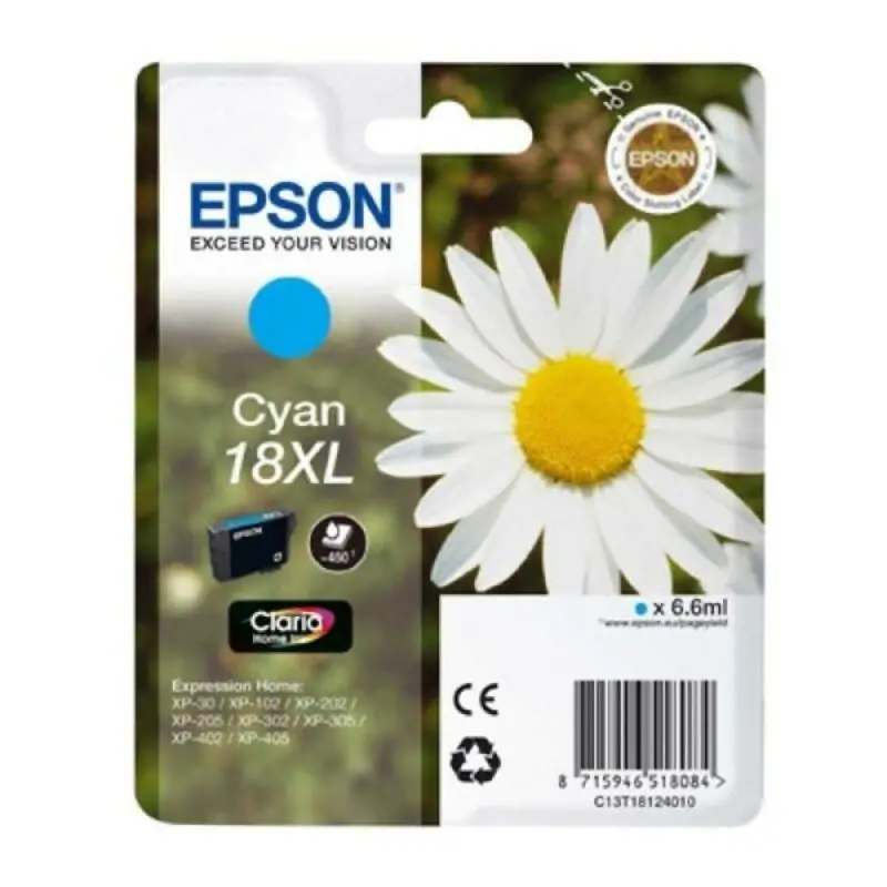 Original Ink Cartridge Epson EXPRESION HOME T18XL Cyan