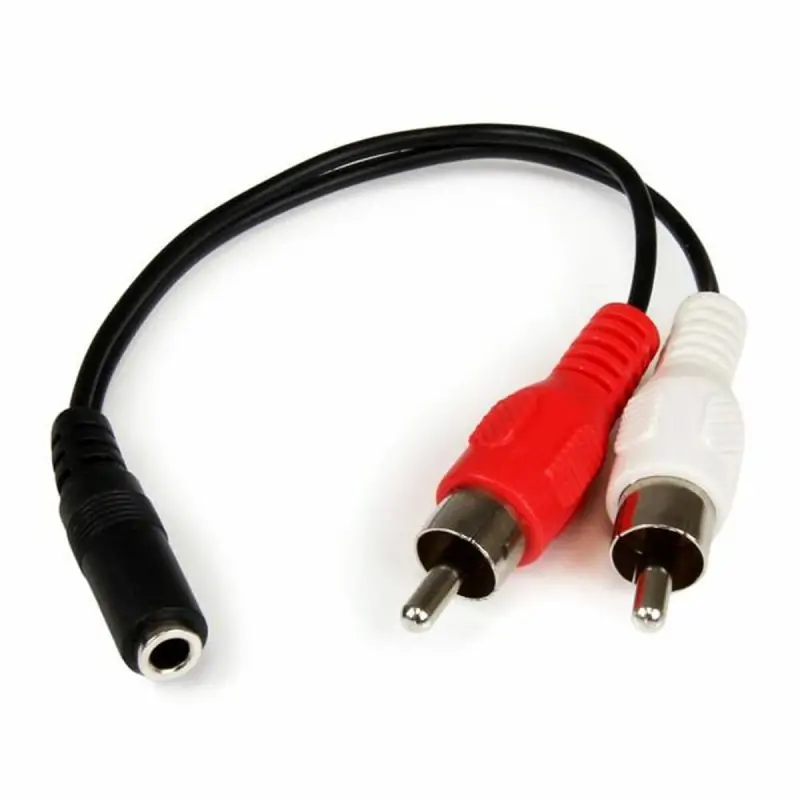 Audio Jack (3.5mm) to 2 RCA Cable Startech MUFMRCA Black 0,15 m