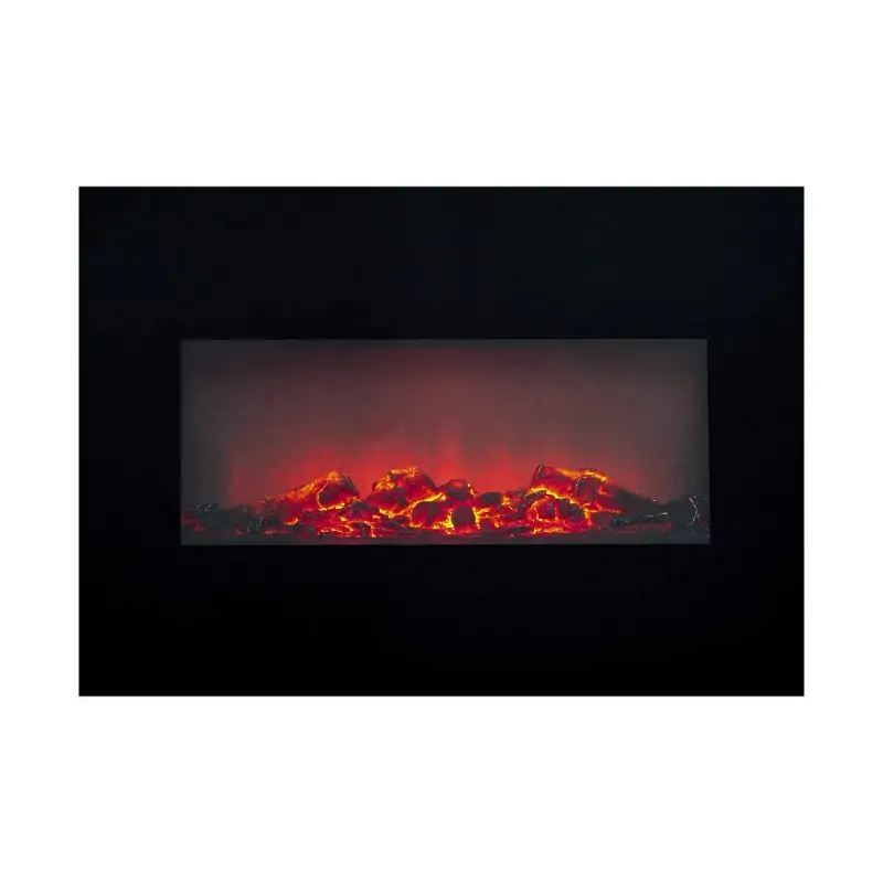 Decorative Electric Chimney Breast Classic Fire Memphis Black 1800 W