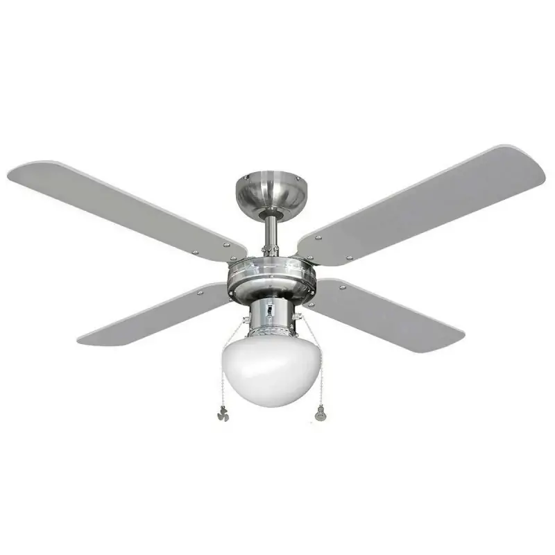 Ceiling Fan with Light EDM 33801 Caribe Silver 50 W