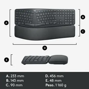 Keyboard Logitech 920-010105 Black Grey Graphite Spanish...