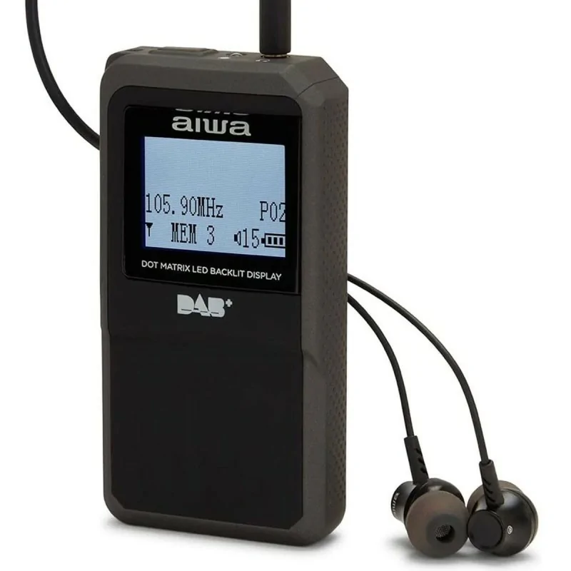 Radio Aiwa Black 1,7" DAB/DAB+/FM