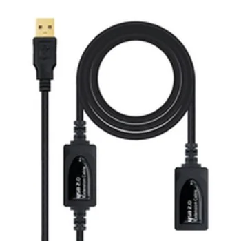 USB Extension Cable NANOCABLE 10.01.0213 Black 15 m