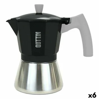 Italian Coffee Pot Quttin 6 Cups Aluminium Steel 300 ml...