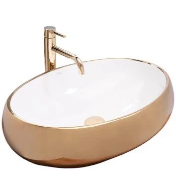 Countertop Basin Rea Melania White / Gold