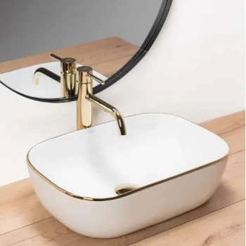 Countertop Basin Rea Belinda Gold Edge