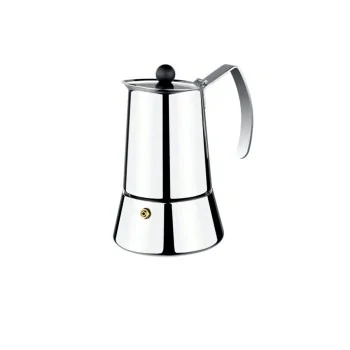 Italian Coffee Pot Monix M630006 Silver 6 Cups Stainless...