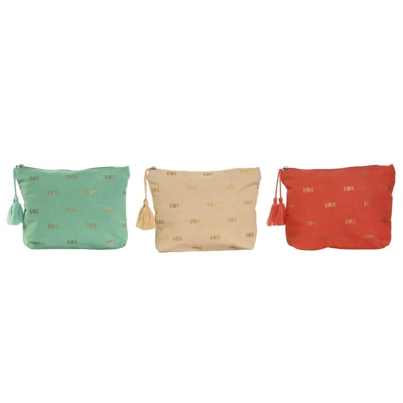 Travel Vanity Case Home ESPRIT Green Beige Coral 25 x 5 x 20 cm (3 Units)