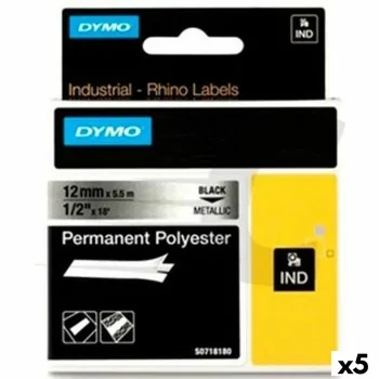 Laminated Tape for Labelling Machines Dymo Rhino Black...