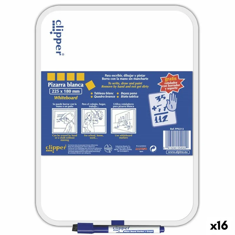 Whiteboard Alpino 25,5 x 18 cm (16 Units)