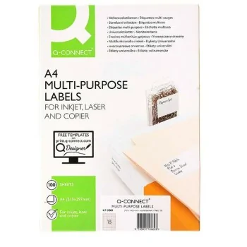 Adhesive labels Q-Connect KF01583 White 100 Sheets 66 x...