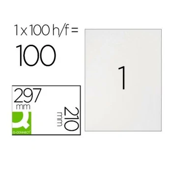 Adhesive labels Q-Connect KF10664 White 100 Sheets 210 x...