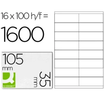 Adhesive labels Q-Connect KF10653 White 100 Sheets 105 x...