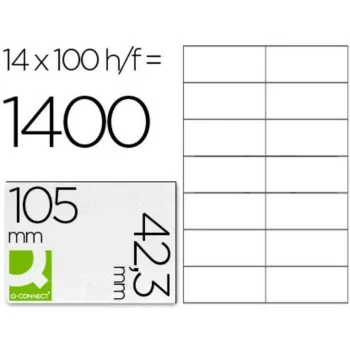 Adhesive labels Q-Connect KF10656 White 100 Sheets 105 x...