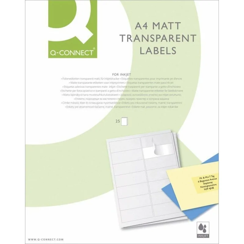 Adhesive labels Q-Connect KF00228 Transparent