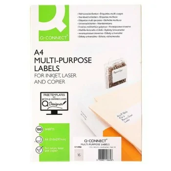 Adhesive labels Q-Connect KF01584 White 100 Sheets 99,1 x...