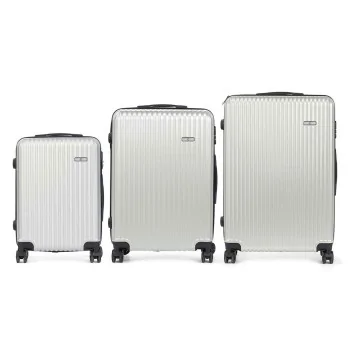 Set of suitcases Light grey Stripes 3 Pieces