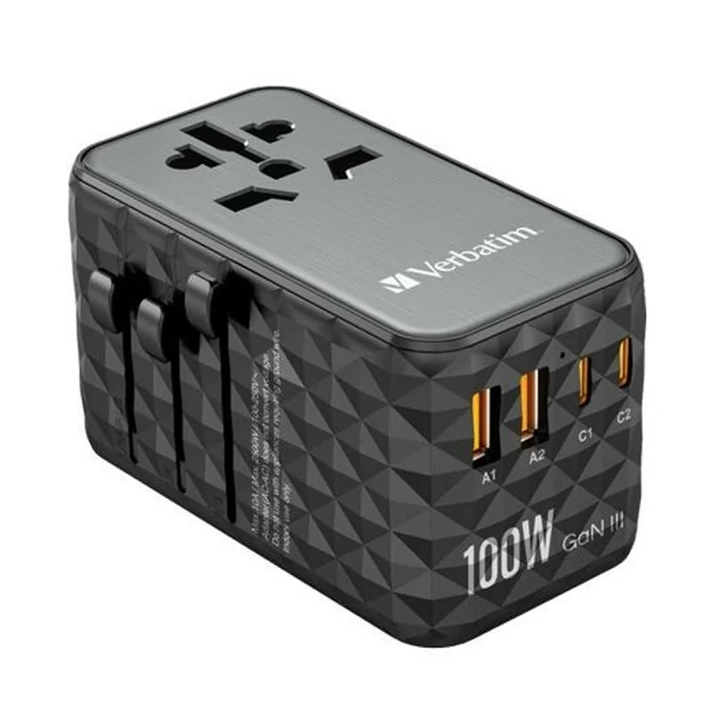 Adaptor Verbatim Black Grey 100 W