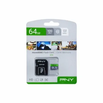 Micro SD Memory Card with Adaptor PNY P-SDUX64U185GW-GE...