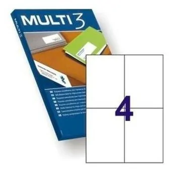 Printer Labels MULTI 3 105 x 148 mm White Upright 100...