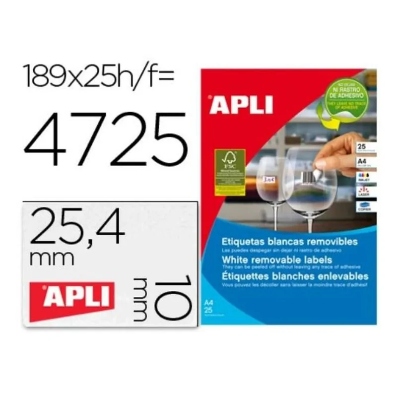 Adhesive labels Apli 10198 Transparent