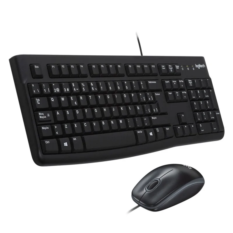 Keyboard and Mouse Logitech MK120 Black Spanish Qwerty