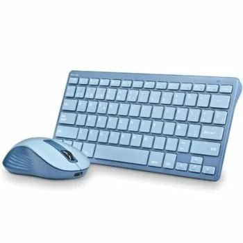 Keyboard and Mouse NGS FANTASYKITBLUE Spanish Qwerty Blue...