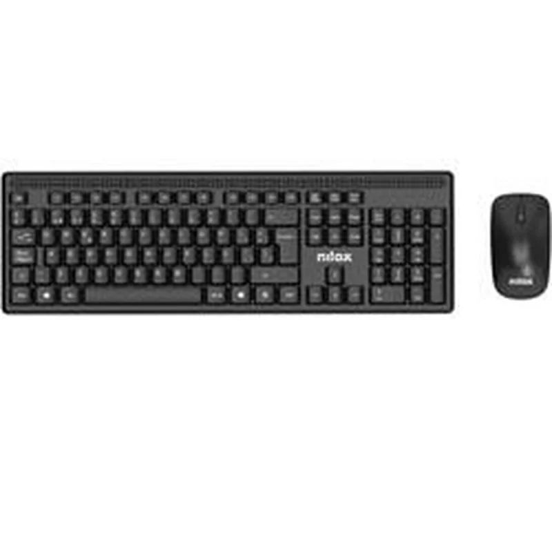 Keyboard and Mouse Nilox Black Spanish Qwerty