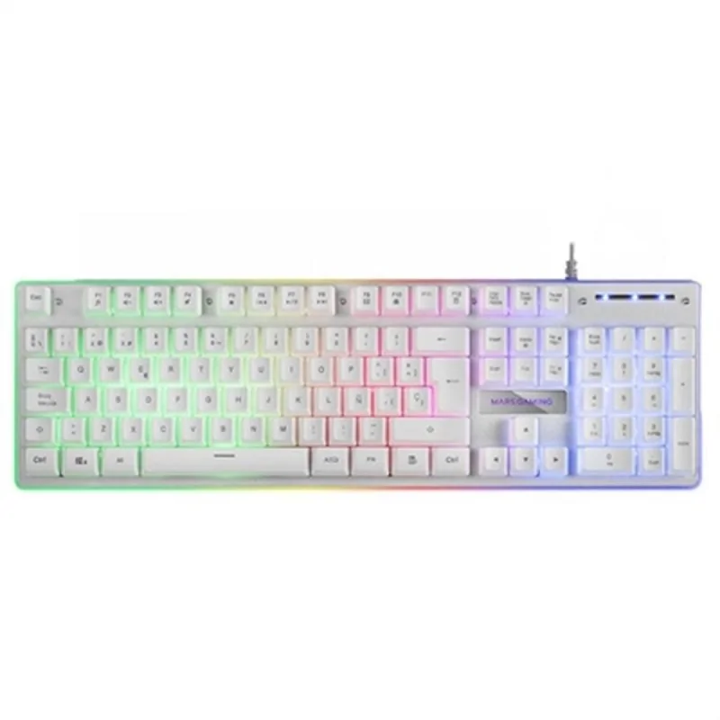 Keyboard Mars Gaming MK220 RGB White Spanish Qwerty