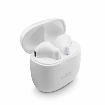 Headphones with Microphone CoolBox TWS-01 White