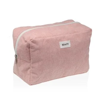 Travel Vanity Case Versa Corduroy Pink 12 x 16 x 24 cm