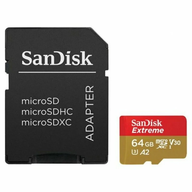 Micro SD Memory Card with Adaptor SanDisk Extreme 64 GB