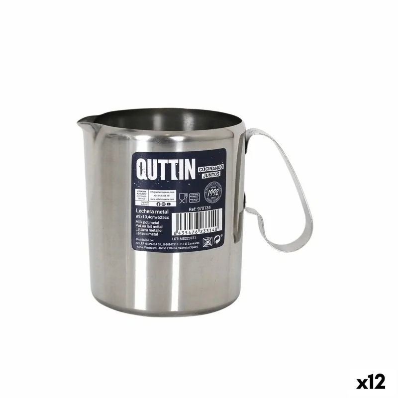 Milk jug Quttin Silver Metal (12 Units)