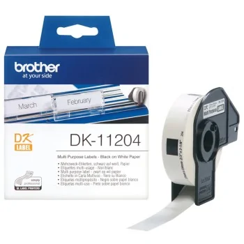 Multipurpose Printer Labels Brother DK11204 White Paper