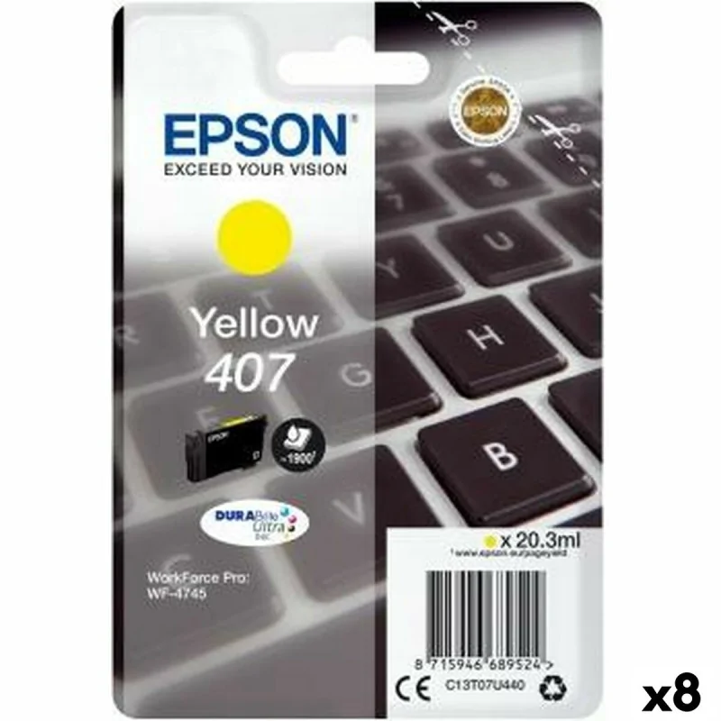 Original Ink Cartridge Epson WorkForce Pro 4745 Series Yellow (8 Units)