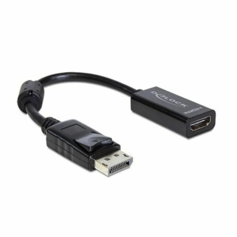 DisplayPort to HDMI Adapter DELOCK Adaptador DisplayPort HDMI 13 cm Black