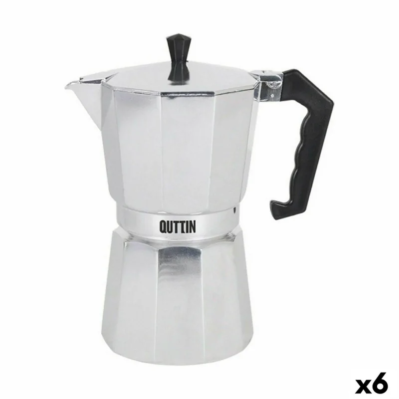 Italian Coffee Pot Quttin Aluminium 12 Cups (6 Units)