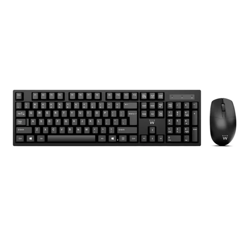 Keyboard and Wireless Mouse Ewent EW3281 Black Spanish Qwerty QWERTY