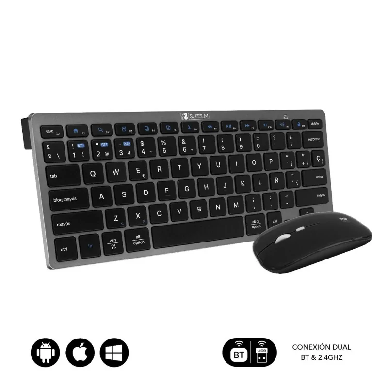 Keyboard and Mouse Subblim SUBKBC-OCO020 Grey