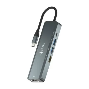 USB Hub Aisens ASUC-5P011-GR Grey Multicolour (1 Unit)