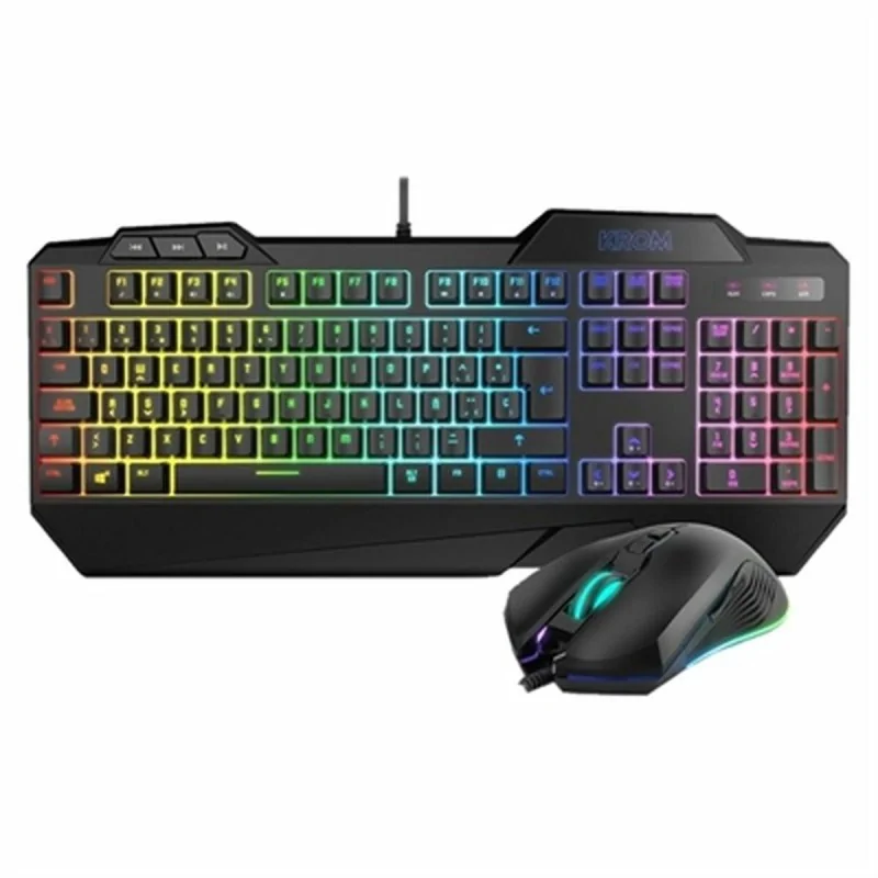 Keyboard with Gaming Mouse Nox NXKROMKRSHRSP Black