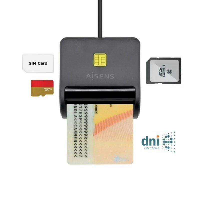 DNI/SIP Card Reader VARIOS ASCR-SN02SD-BK Black