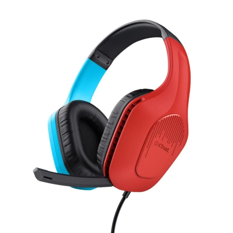 Gaming Headset with Microphone Trust GXT 416S Zirox Black Red Cyan