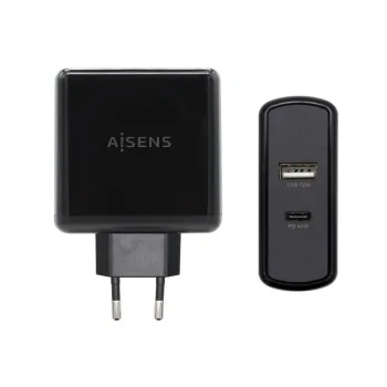 USB Wall Charger Aisens ASCH-2PD45A-BK 57 W Black USB-C...