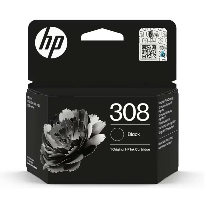 Original Ink Cartridge HP SERIES 6110, 6120, 6130, 6520, 6530 - Nº 308 Black (1 Unit)