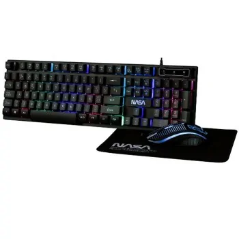 Keyboard and Mouse VARIOS PEGASUS3IN1 Black Spanish...