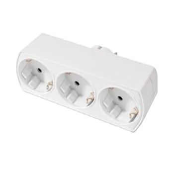 Plug adapter Silver Electronics SCHUKO Silver (3 Units)