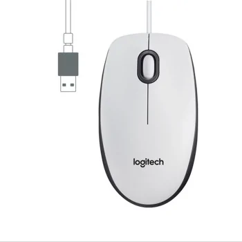 Mouse with Cable and Optical Sensor Logitech M100 White...