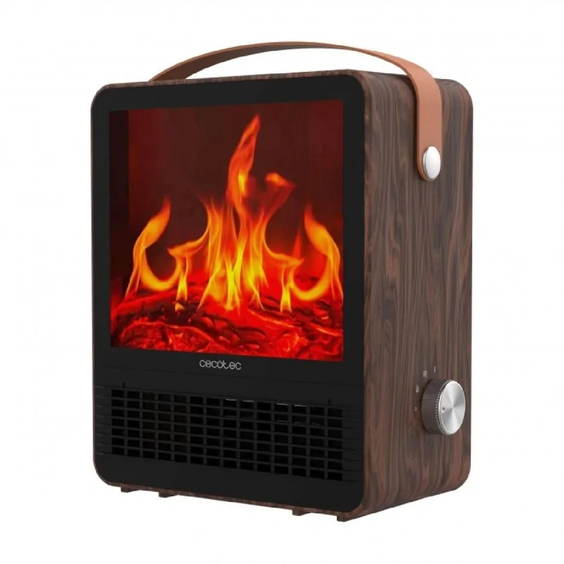 Electric Ceramic Heater Cecotec ReadyWarm 1500 Ceramic Flames Black 1500 W